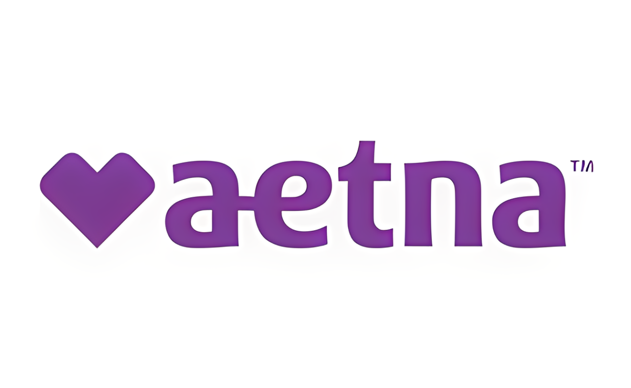 Purple Aetna logo with heart symbol