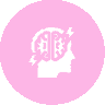 Icon of a human head with a brain and a lightning bolt symbol.